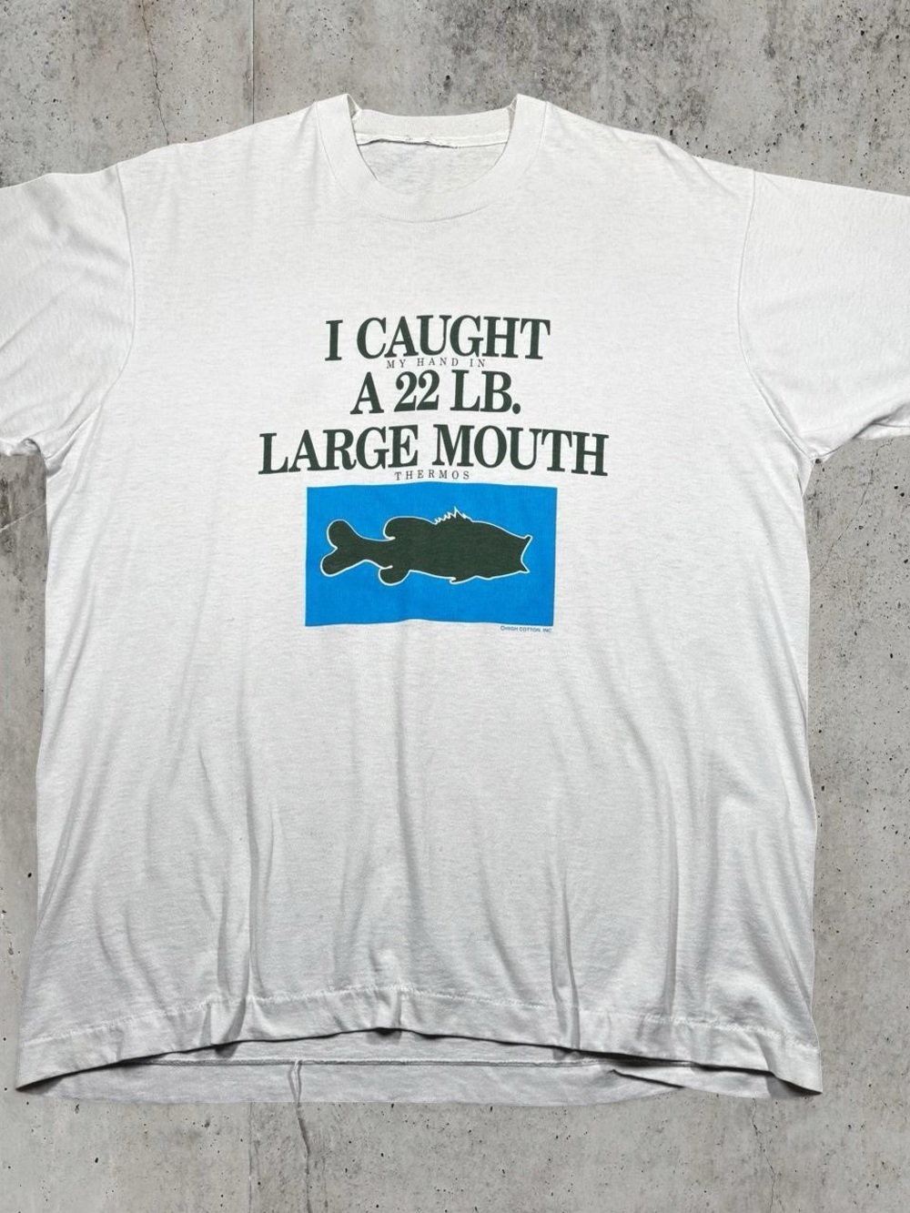 Vintage Largemouth Bass Fishing Joke T Shirt Single Stitch High Cotton USA 90s